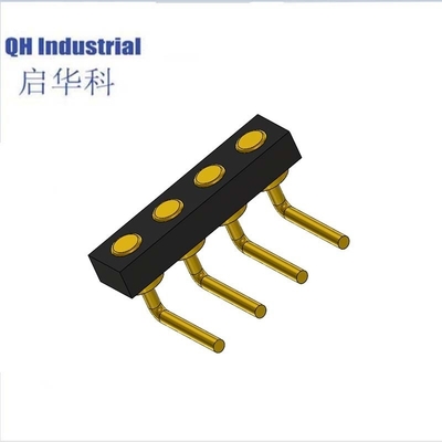 Connecteur de broche Pogo à ressort 5.5 mm en hauteur 4 broches de position à angle droit Grille de bande de contact modulaire