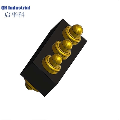 Service OEM/ODM 3 broches en laiton à ressort chargé de puissance électrique double contact de bout pogo connecteur magnétique à broche