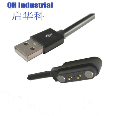 Normalement 1A 2 Pogo Pin Charger CE RoHS câble de charge USB pour montre intelligente 2.84mm 4.0mm 7.62mm 2Pin Charge magnétique