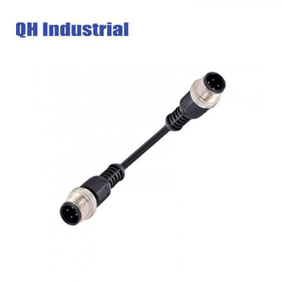 Connecteur M12, code A, 4 broches, câble blindé, étanche IP67, connecteur mâle/femelle droit M12 4 broches, câble moulé