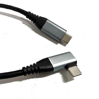 Câble de charge rapide USB-C Type-C tressé en nylon en gros, coudé à 90° Type-C PD 60 W pour Phone 15 16 Series