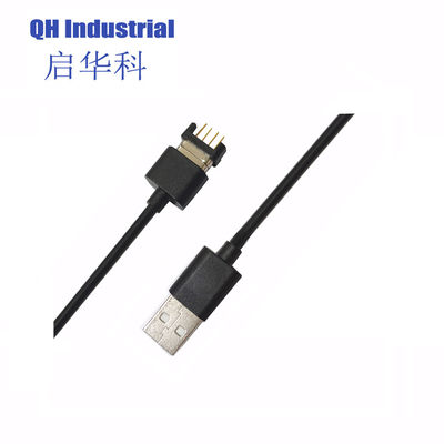 3A 700gf Stong Force magnétique 1m Longueur Noir Homme Femme 4Pin Connecteur de câble de charge magnétique
