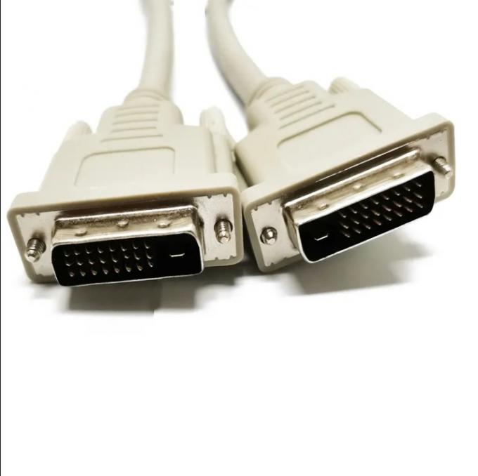 Meilleur câble DVI 24+1 Dual Link DVI-D Moniteur multimédia Cable plaqué or Homme à Homme Ordinateur DVI 24+1 CE ROHS Blanc 1